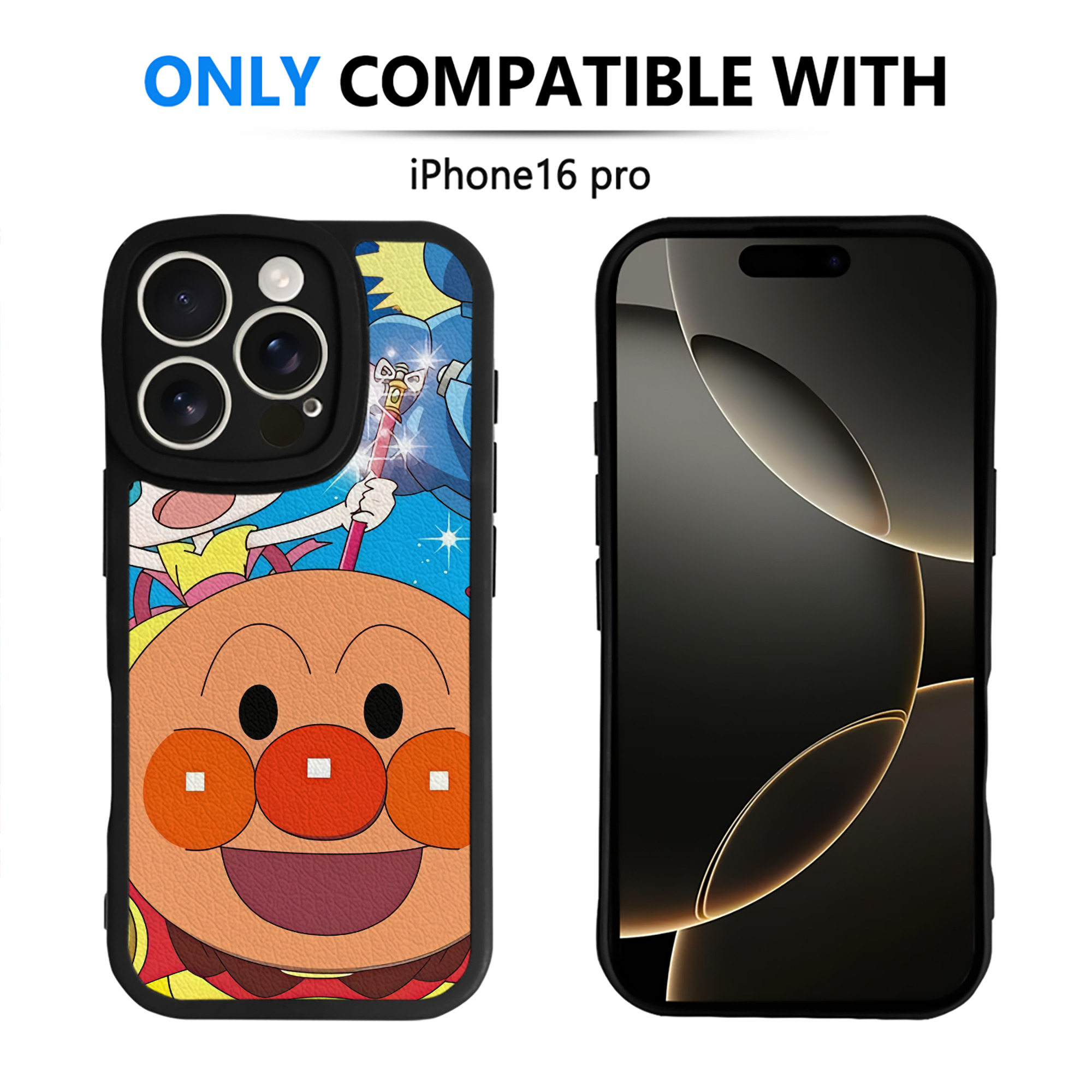 （画像用） アンパンマン Anpanman 【iPhone 16シリーズ対応】シリコンスマホケース（レザー調） 材質：シリコン